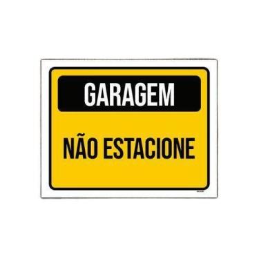 Imagem de Placa Sinalização Garagem Não Estacione 18x23cm 10un - Sinalizo.Com