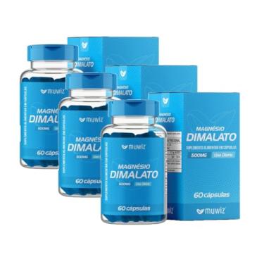 Imagem de Magnesio Dimalato 60 Capsulas 500mg - 3 Caixas
