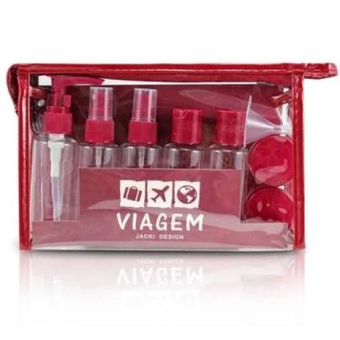 Imagem de Necessaire de Frascos para Viagem 10 peças Organizador Vinho - Jacki D