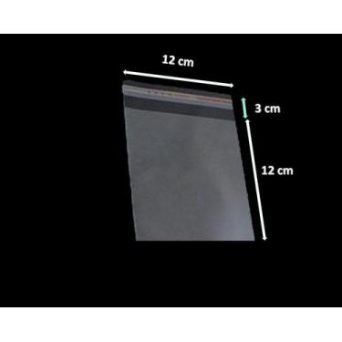 Imagem de Saco Adesivado Plástico Transparente Vabene 12x12+3cm 500 Unidades