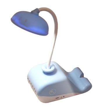 Imagem de Lâmpada de mesa LED recarregável de alto brilho dobrável 360 graus Rotativo Cuidado com os olhos da cabeça Lâmpada de mesa para leitura Estudantes Estudantes Material Abs (Azul)