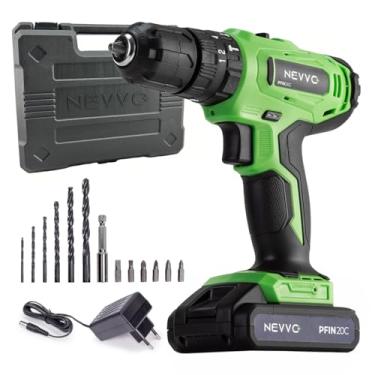 Imagem de Parafusadeira Furadeira Sem Fio 1400rpm 21000bpm 35nm 20v Bivolt 18 Níveis De Torque + 3 Funções Com Maleta Pfin20c NEVVO