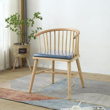 Imagem de Cadeira De Jantar De Madeira Sólida, Cadeira De Jantar De Casa De Meados Do Século, Com Assento Acolchoado E Pernas De Madeira Sólida Para Sala De Estar De Balcão, Sala De Jantar D, B