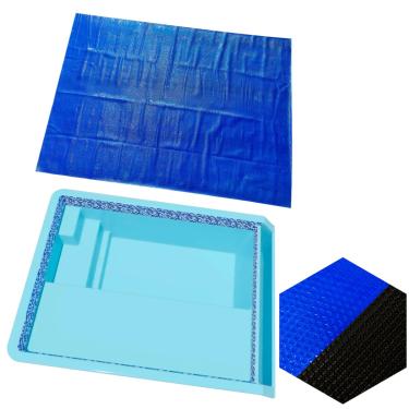 Imagem de Capa Térmica Piscina Nassau Splash Igui 4 X 3m 500 Micras Preta E Azul Proteção Uv