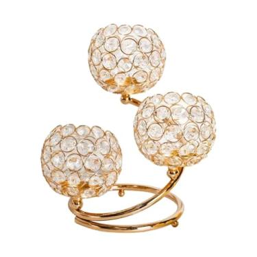 Imagem de Ioensy Suporte de vela candelabro romântico decoração estética de sala suporte de vela castiçal para casamento casa aniversário de TV de mesa