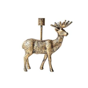 Imagem de Castiçal de veado de ferro fundido castiçal castiçal suporte de candelabro decorativo interno para velas cônicas centro de mesa decoração de casa