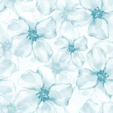Imagem de Skyblur Papel de parede floral azul descasque e cole papel de contato com flores azuis em aquarela papel de parede moderno à prova d'água cobertura de parede autoadesivo para quarto, bancada, armários