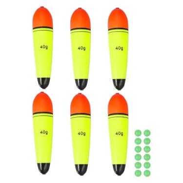 Imagem de YELARXI Boias deslizantes de pesca, boias de espuma EVA com contas de peixe, flutuação de 40 ml, adequada para poleiro, carpa, rolhas, água salgada, água doce (pacote com 6, vermelho/amarelo)