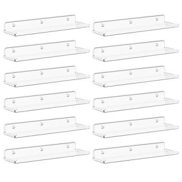 Imagem de Prateleiras flutuantes Lifewit Clear Acrílico de 15 cm, pacote com 12 
