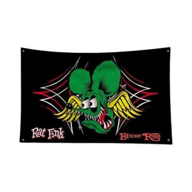 Imagem de Bandeira De Poliéster Rat Fink Choppers De 3x5 Pés Com Impressão Digit