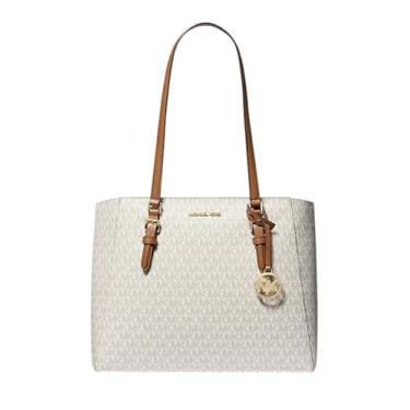 Imagem de Michael Kors Charlotte Bolsa grande com logotipo 3 em 1, Baunilha, Large