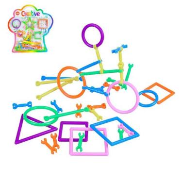 Imagem de Brinquedo Educativo De Montar 64 Peças Coloridas Creative - ARK