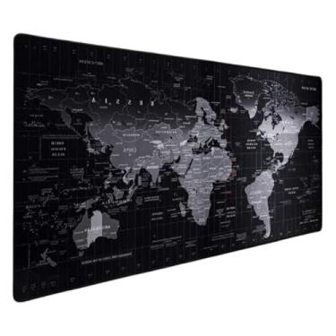 Imagem de Mouse Pad Gamer, Mapa Múndi, Tamanho Grande 70x35 cm - Base Antiderrapante, Superfície Resistente à Água, Alta Precisão, Borda Costurada, Ideal para Escritório, Gamer ou Home Office.