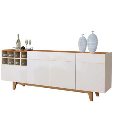 Imagem de Buffet 3 Portas 1 Gaveta Philadelphia Mavaular, OFF WHITE / NATURALLE