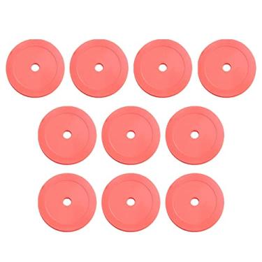 Imagem de YIJU 10 Peças de Cones Planos, Marcadores de Pontos de Treinamento Duráveis Antiderrapantes para Treinadores de Karatê Basquete Futebol, Vermelho