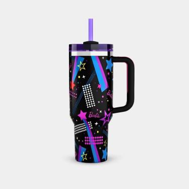Imagem de Copo Térmico Barbie 1,18l Tampa E Canudo Reutilizável Rosa Inox Quencher