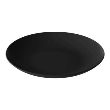 Imagem de Kit 48 Pratos Rasos 25cm Preto Restaurante Bar Petiscos Mesa Posta Bandeja de Plástico Petisqueira Coza