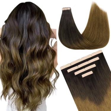 Imagem de Fita adesiva em extensões de cabelo DOORES Chocolate Dip 60 cm 30 g 10 unidades