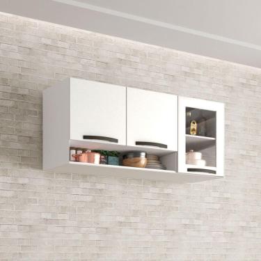 Imagem de Aéreo 03 Portas Reflecta Valência Branco Salleto Móveis Branco