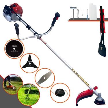 Imagem de Roçadeira Multifunções Kawashima BCJ431L Motor 2 Tempos 43cc 10.000rpm 1,7HP de Potência Com Carretel e Faca 2 Pontas + Faca 3 Pontas + Faca 80 Dentes