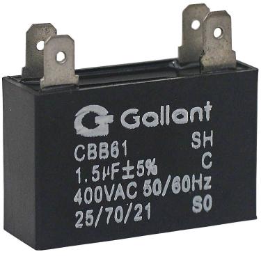 Imagem de Capacitor CBB61 Gallant 1,5MF +-5% 400VAC GCP15S00A-PT400