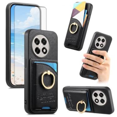 Imagem de Asuwish Capa de telefone para OnePlus 13R 5G capa carteira com protetor de tela de vidro temperado e suporte de cartão de crédito de couro PU anel suporte acessórios celular One+ 13 R R13 mulheres