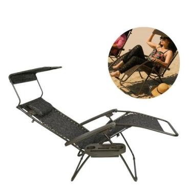 Imagem de Cadeira Espreguiçadeira Dobrável Reclinável Ler Papai - Tatudeboa