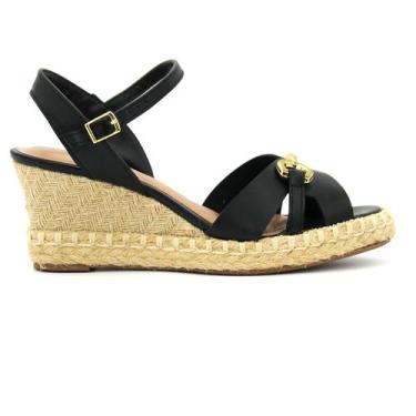 Imagem de Sandalia Beira Rio Original Salto Alto Anabela Feminino 119, 36, Preto