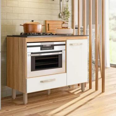 Imagem de Balcão para Cooktop 4 ou 5 Bocas Cozinha Multiuso com 1 Porta e 1 Gave