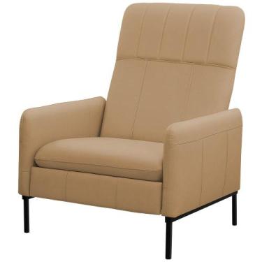 Imagem de Poltrona Decorativa Fixa Retrátil Reclinável Lutor L06 Couro Marrom Cl