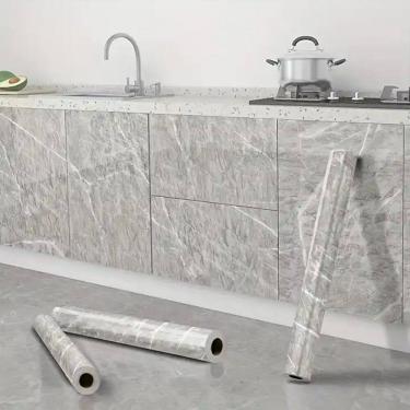 Imagem de Kit 3 Papel Adesivo Envelopamento Móveis Marmore 5mX40cm Top