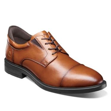 Imagem de Nunn Bush Sapato masculino Kore Ez Hero Oxford antiderrapante fácil de tirar e com cadarço leve, Conhaque, 12 X-Wide