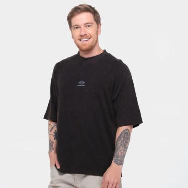 Imagem de Camiseta Umbro Washed High Neck Boxy Masculino, Preto, M