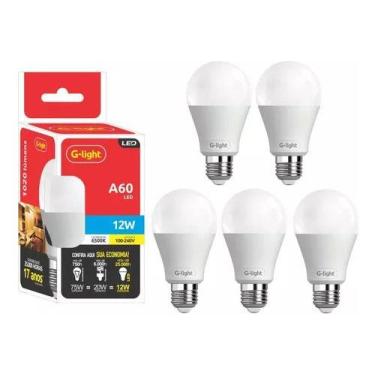 Imagem de Kit 5 lampada led bulbo 12w 6500k e27 autovolt g-light