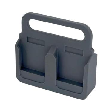 Imagem de shamjina Suporte de bateria para suporte de 18 V portátil leve, acessório organizador para área de trabalho, para armazenamento de bateria, portátil, Cinza