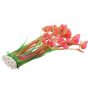 Imagem de Dioche Ornamento de Planta Artificial de Plástico Vívido para Aquário - Design Realista de Capim Com Base Estável para Decoração de Tanque de Peixe Em Rosa (Rosa)