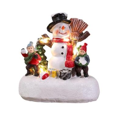Imagem de Ｂｅｓｇａ Estatueta de Natal com enfeite de boneco de neve leve e colecionável para decoração de Natal, para prateleira de casa, centro de mesa para festa em, Style B