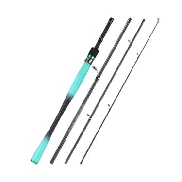 Imagem de Vara de Pesca de Viagem Vara de pesca 1,8 m com 4 seções fibra carbono vara azul portátil carpa