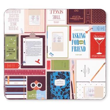 Imagem de kate spade new york Mouse pad de couro sintético, tapete de mouse de 23 cm x 20 cm com parte traseira antiderrapante, lindo mouse pad para mesa de escritório (clube do livro)