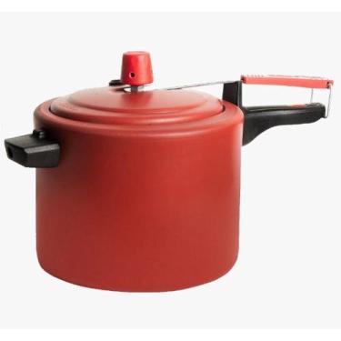 Imagem de Panela De Pressão Antiaderente 4,5 Litros Fechamento Interno Vermelho 