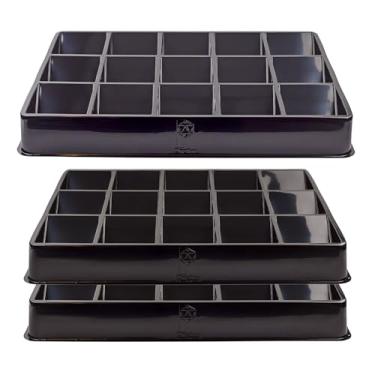 Imagem de Toy Vault Trading Card Sorting Trays and Dealer Trays (3-Pack, 15-Slot); Large Black Card Tray Organizer for CCG Games and Board Games