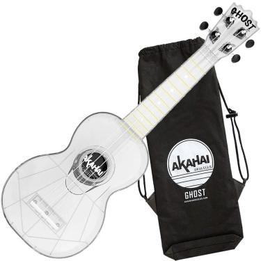 Imagem de Ukulele Akahai Ghost Soprano Hawaii Ice Transparente + Bag
