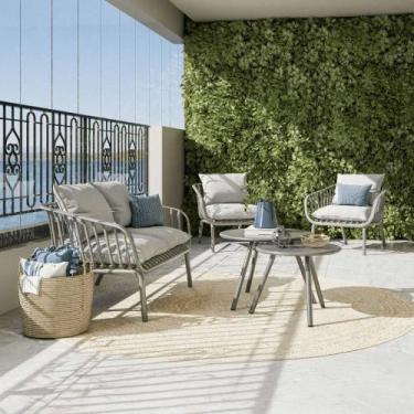 Imagem de Poltrona Externa 79cm Base em Aço Estofado Resistente à Água - Fratini