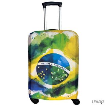 Imagem de Capa de Mala Bandeira Brasil - LAVANYA, P, Verde, Amarelo, Azul
