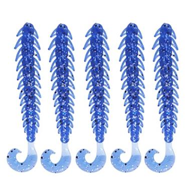 Imagem de 10 iscas artificiais, cauda de larva milipede, iscas macias de 50 mm, 65 mm, iscas plásticas artificiais, para pesca, minhoca, silicone, pique, minnow