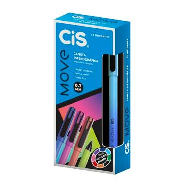 Imagem de Caneta Esferográfica, Cis Move, 0.7 mm, Azul Claro, Caixa com 12