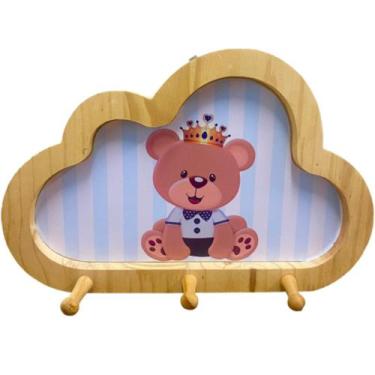 Imagem de Cabideiro Infantil Nuvem Ursinho Rei - Senior, Madeira