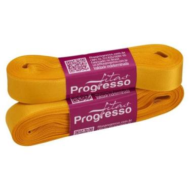 Imagem de Fita de Cetim Progresso 15mm - Nº 3 c/ 10 metros - Amarelo Ouro