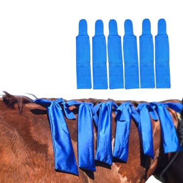 Imagem de Sacos de crina de cavalo Ranch Hand - protegem a juba do vento, sol e lama - Previne emaranhados, fricção e quebra - Feito com Lycra e Nylon - Fácil de usar e lavável - Conjunto de 6 (azul claro)