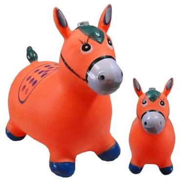 Imagem de Cavalinho Upa Upa Grande Pula Pula de Borracha inflável - Laranja